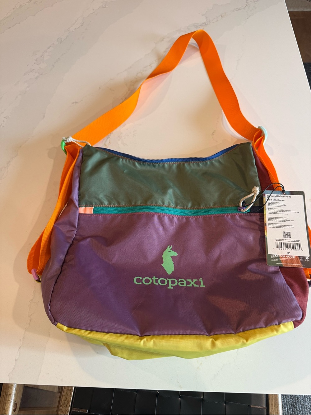 cotopaxi Multicolor Crossbody Bag - Purple, Green, Yellow, Orange